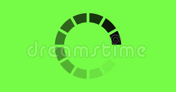 动画在绿色背景上加载圆圈图标视频的预览图
