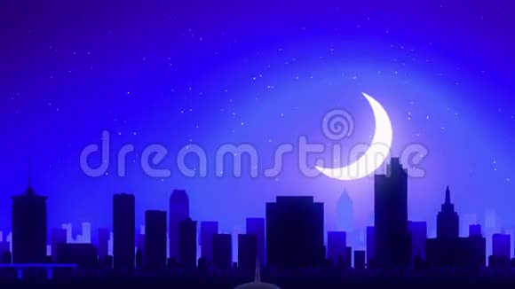 美国俄克拉荷马州塔尔萨美国飞机起飞月夜蓝色天际线旅行视频的预览图