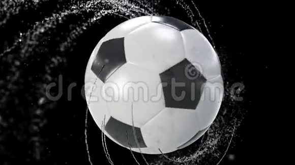 足球发射水滴旋转带有RGB面具4k三维动画视频的预览图