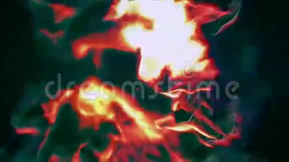 火山口的火和灰烬三维粒子循环视频的预览图
