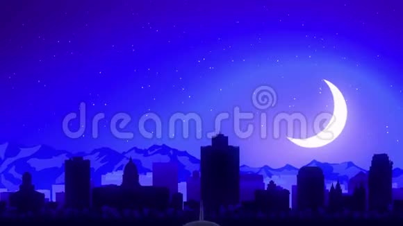 美国犹他州盐湖城飞机起飞月夜蓝色天际线旅行视频的预览图
