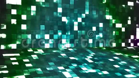 广播萤光高科技壁球台绿色抽象循环4K视频的预览图