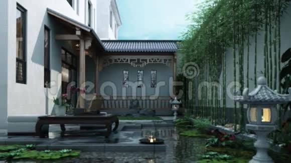 传统东方花园三维动画视频的预览图