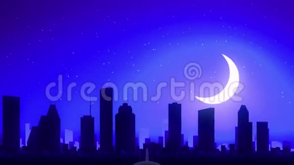 美国德克萨斯州休斯顿飞机起飞月夜蓝天旅行视频的预览图
