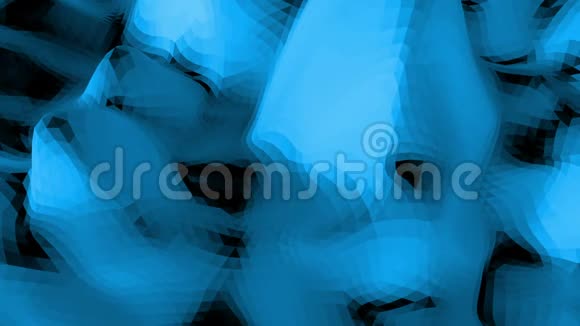 蓝色金属低聚波动表面作为背景蓝色多边形几何振动环境或脉动背景视频的预览图