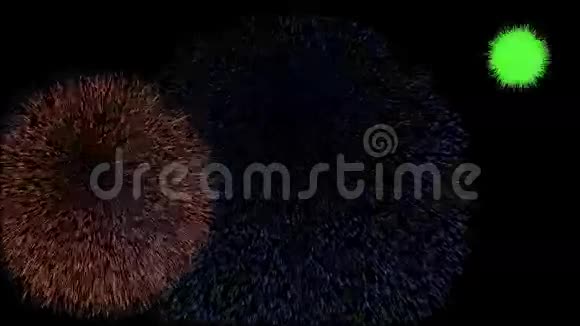 背景是五彩缤纷的烟花在夜空中爆炸视频的预览图