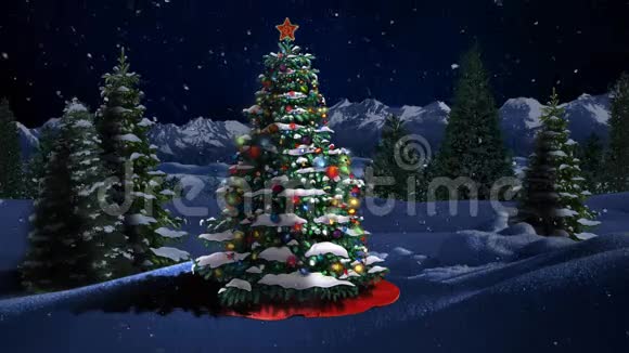 蓝山圣诞树4K循环视频的预览图