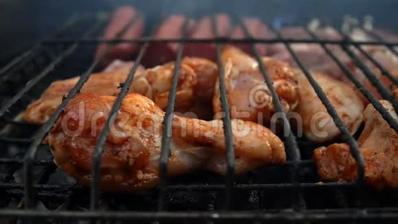 煤火烧烤肉食品视频的预览图