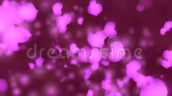 抽象紫色浪漫之心动画视频的预览图