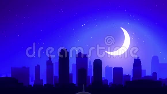 堪萨斯州密苏里州美国航空公司飞机起飞月夜蓝天线旅行视频的预览图