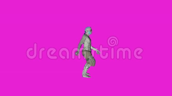 Archibald纯色背景中的僵尸角色动画视频的预览图