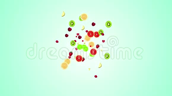 抽象的水果烟花阿尔法陈纳尔视频的预览图