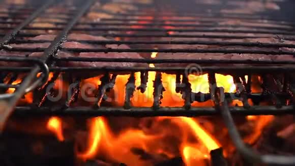 煤火烧烤肉食品视频的预览图