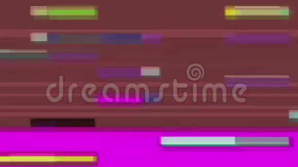 闪烁的电视屏幕紫色背景上的彩色条纹视频的预览图
