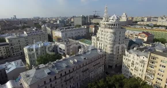 俄罗斯莫斯科城市建筑空中拍摄视频的预览图