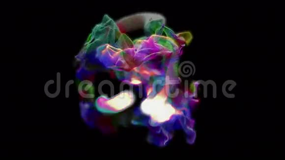 彩色粒子流三维动画循环视频的预览图