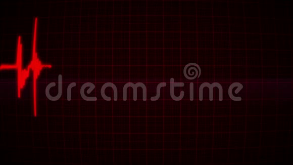 在红色监视器上与情人的心跳动循环视频的预览图