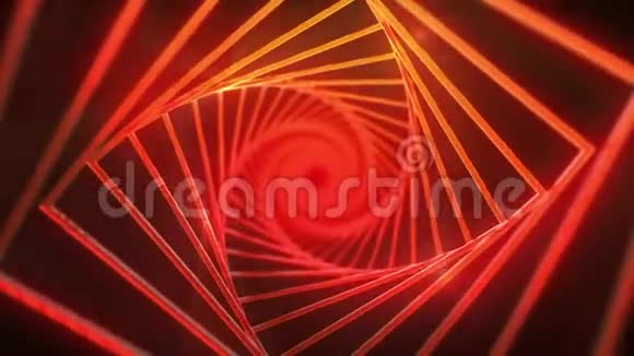 红色方块和光线的螺旋背景视频的预览图