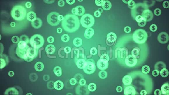 美元符号随机浮动动画背景新质量复古数字字母金融快乐视频视频的预览图