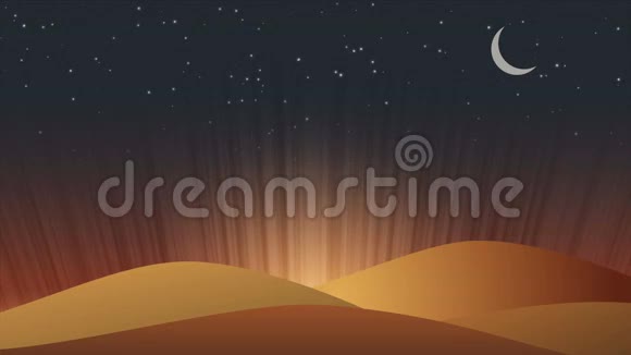 沙漠夜景动画循环背景视频的预览图