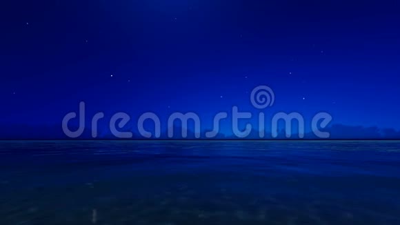 夜蓝色海洋3D渲染视频的预览图