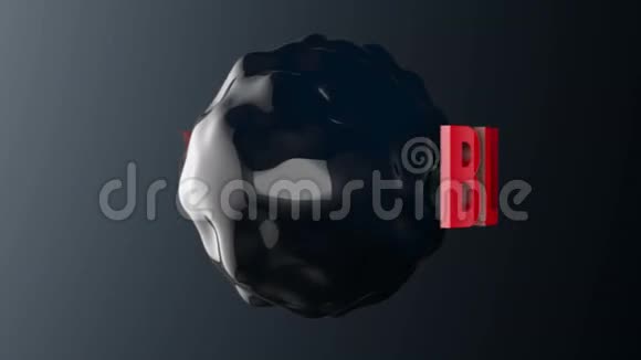 三维黑色星期五噪音抽象标志3D渲染高清镜头视频的预览图