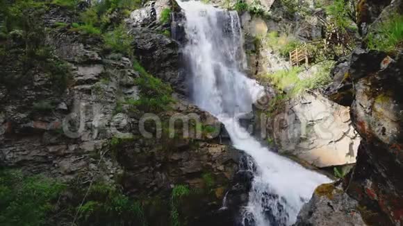 阿尔泰山上的瀑布视频的预览图