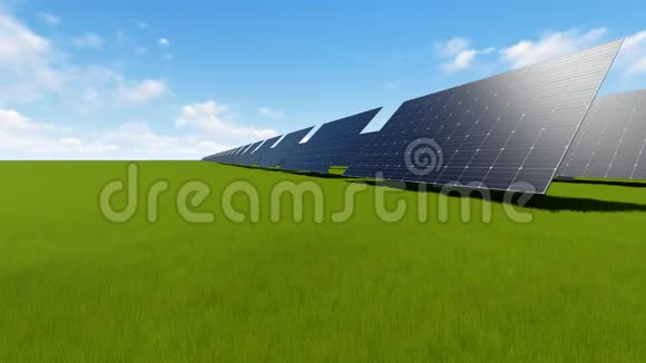太阳能电池板的绿场延时视频的预览图