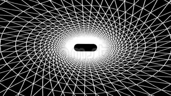 无缝网格网多边形线框抽象复古隧道慢速飞行回路绘图运动图形动画视频的预览图