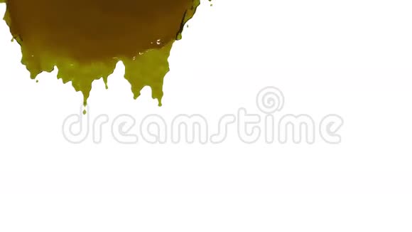 黄色的油漆慢慢地流下来糖浆视频的预览图
