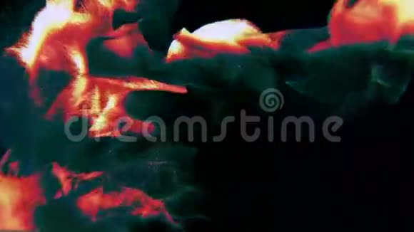 黑暗中燃烧的烟雾粒子动画循环视频的预览图