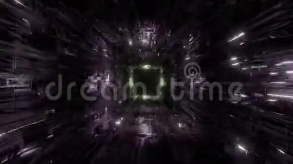 技术空间隧道背景壁纸三维绘制三维插图无尽vj循环视频的预览图