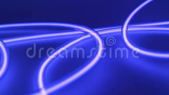 玻璃圆形蓝色霓虹灯灯光创意抽象运动概念视频的预览图