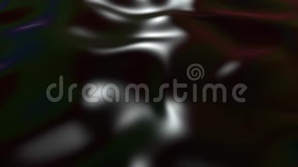 抽象的黑色丝质织物在空气中缓慢地形成美丽的褶皱波状组织表面4k三维动画视频的预览图