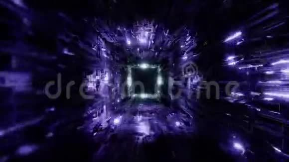 技术空间隧道背景壁纸三维绘制三维插图无尽vj循环视频的预览图