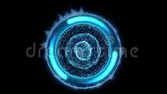 旋转粒子的抽象技术动画背景视频的预览图