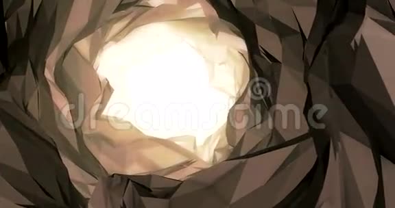 低聚洞洞隧道放大在发光在末端动画3D渲染视频视频的预览图