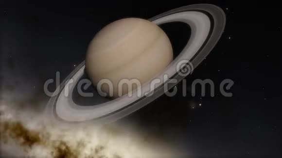 行星土星在太空中旋转的时间图视频的预览图