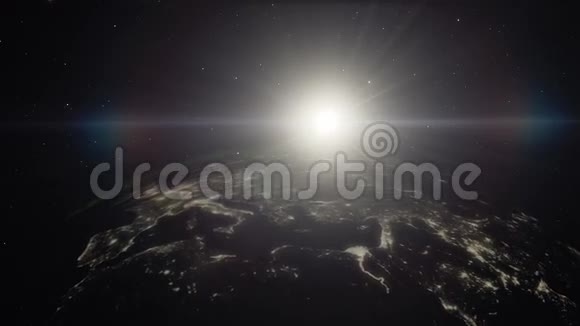夜间行星地球时刻表与北极光可见视频的预览图