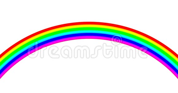 动画集3运动彩虹在白色背景与阿尔法垫自然设计视频的预览图
