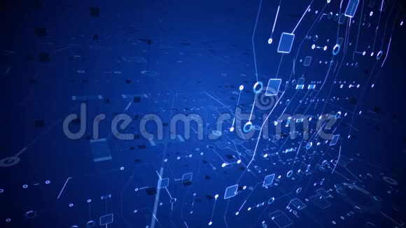 蓝色技术电路背景回路视频的预览图