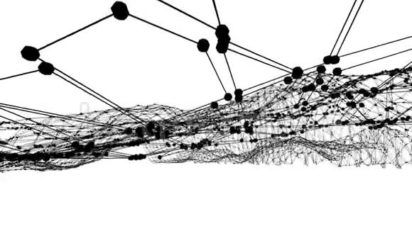 抽象简单的黑白挥动三维网格或网格作为豪华环境灰色几何振动环境或视频的预览图