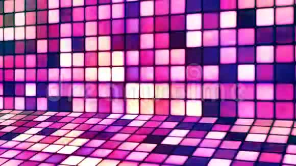 广播闪烁高科技立体舞台粉红抽象循环4K视频的预览图