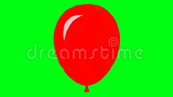 绿色屏幕背景下的卡通画红色气球视频的预览图