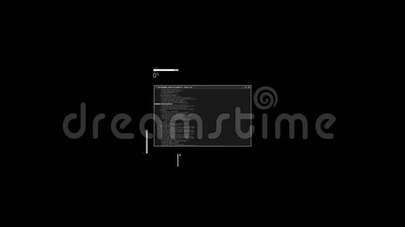 黑客纹理代码元素和阿尔法通道上的接口视频的预览图