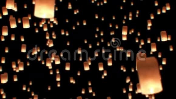 义蓬节浮灯洛伊克拉通在泰国清迈庆祝美丽的三维动画高清1080视频的预览图