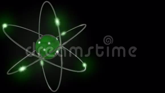 绿色程式化原子和电子轨道视频的预览图