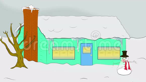 跨春过渡冰雪融化卡通动画视频的预览图