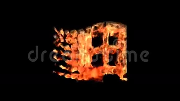 燃烧窗口标志隔离在黑色上视频的预览图