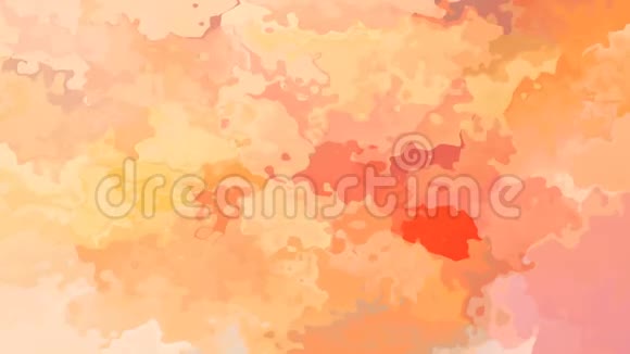 动画彩色背景无缝循环视频水彩效果桃橙粉色视频的预览图